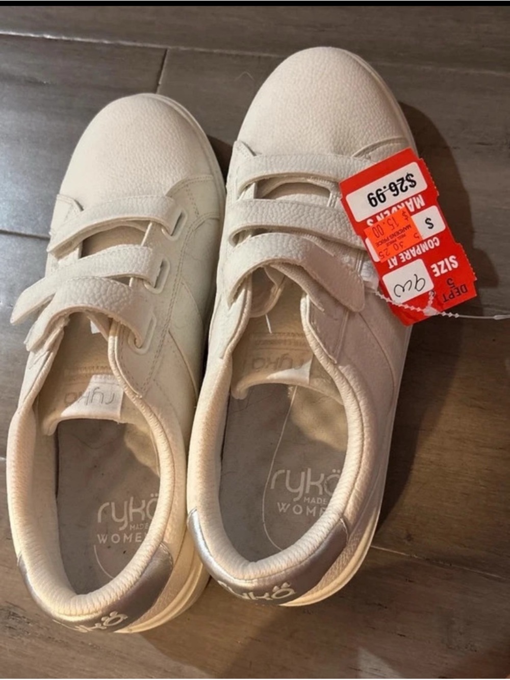 Ryka Women's Cream Velcro Sneakers